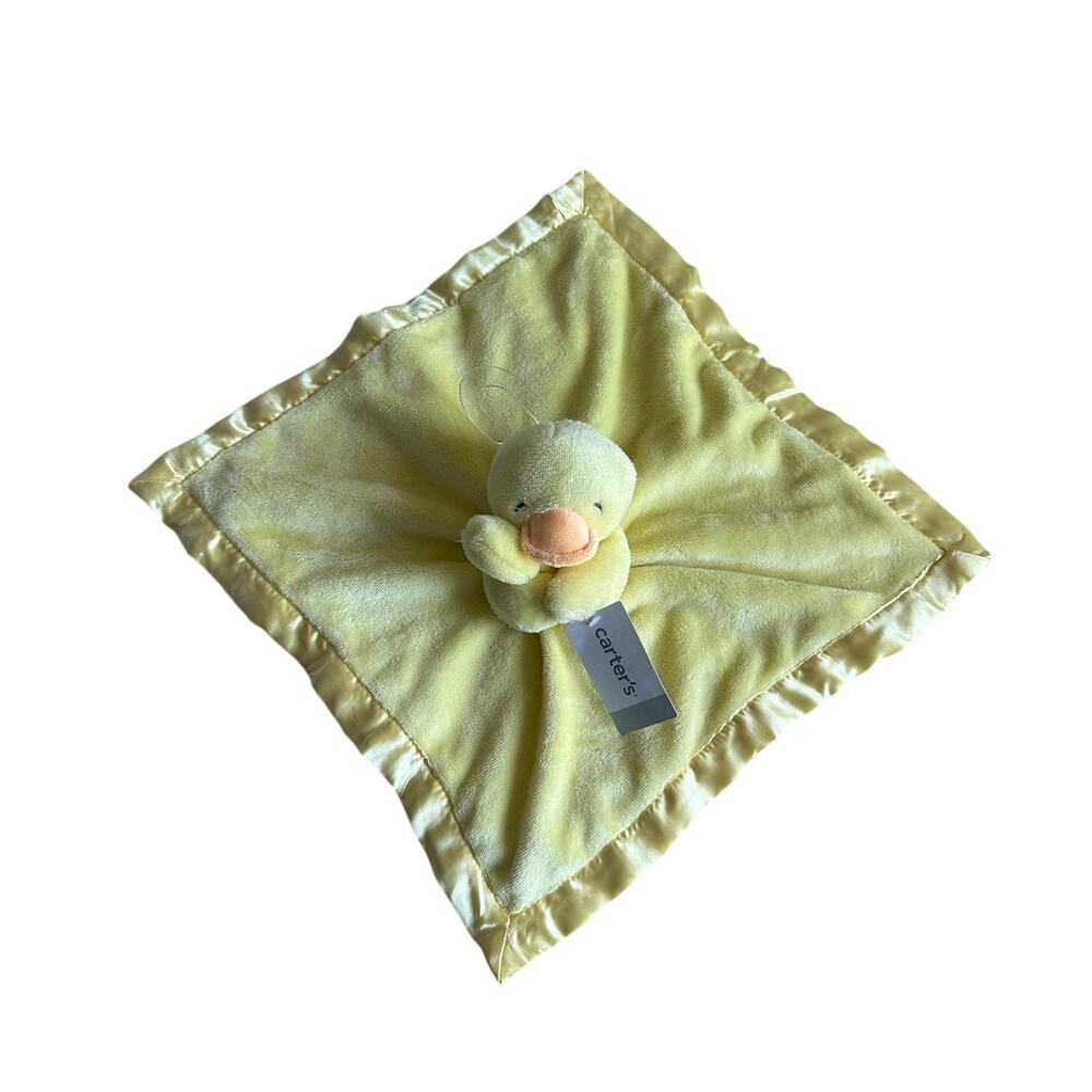 Carter's Yellow Duck Lovey Security Blanket Satin Trim NEW